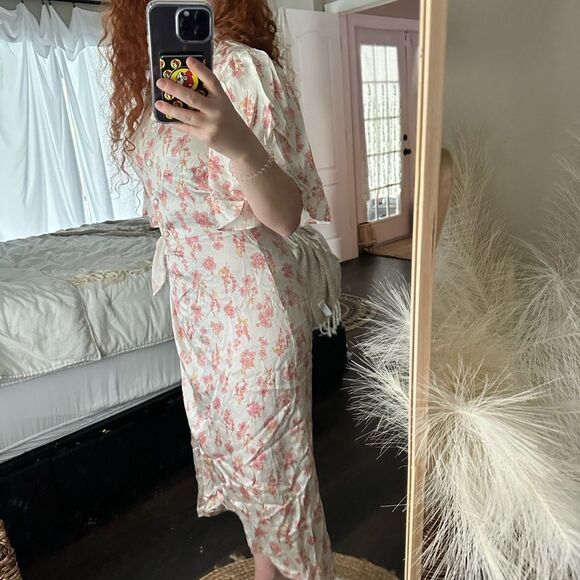 Les Reveries Women’s 4 Twist Front Drape Dress Flawed - Picture 6 of 9